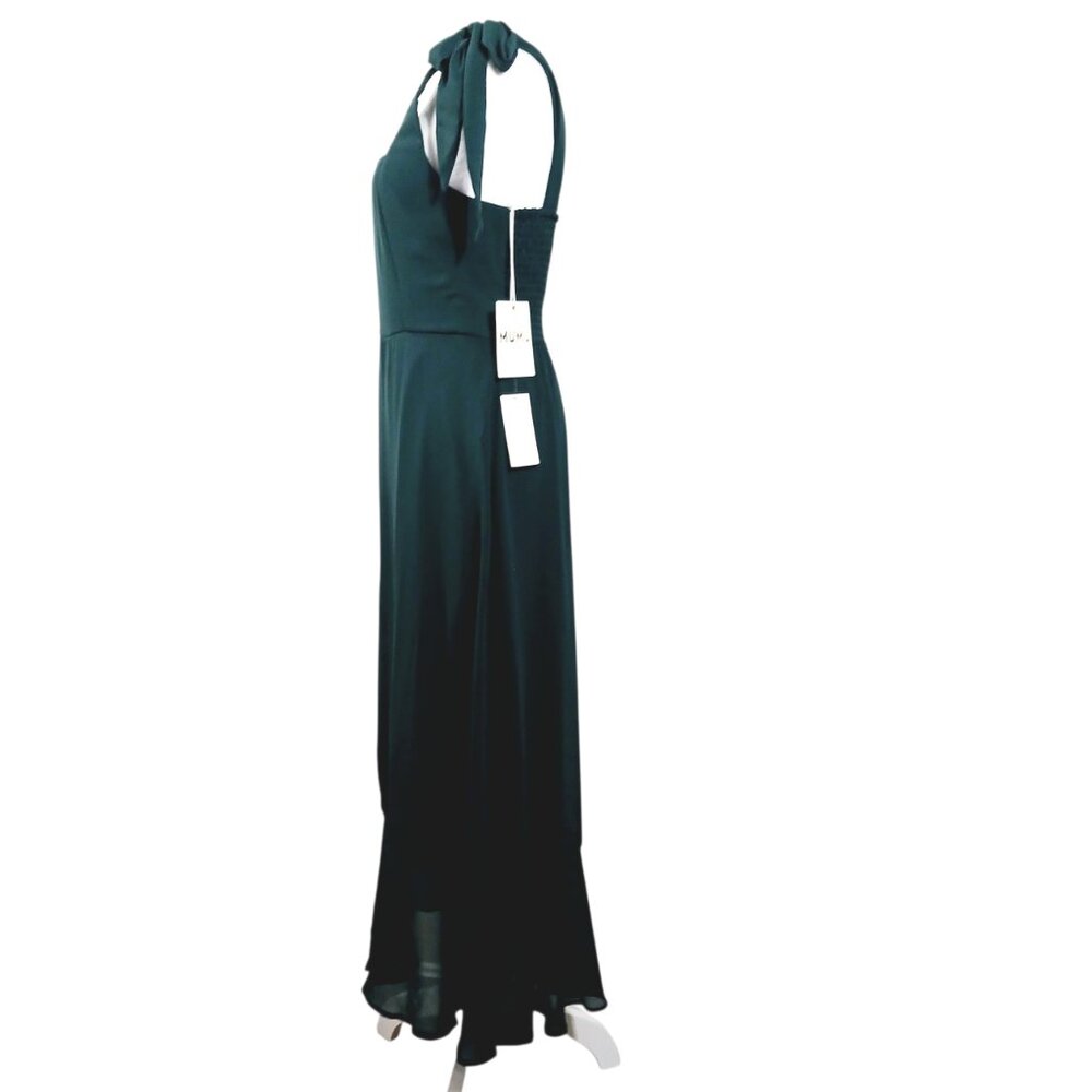 NWT Show Me Your Mumu Claire Midi Dress - Emerald Chiffon, Size Large, Wedding - Picture 6 of 16